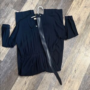 Liz Claiborne Navy Blue Wide Leg Jumpsuit